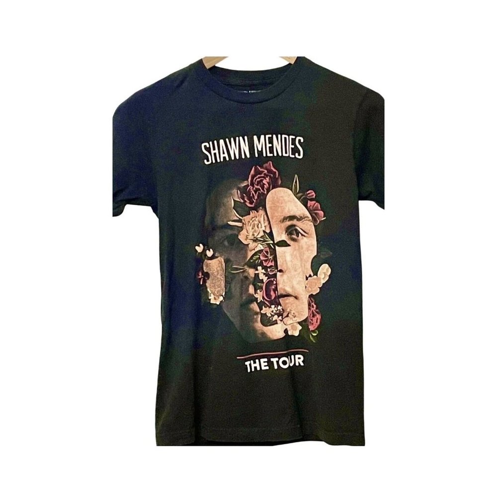 Authentic SHAWN MENDES 2019 The Tour Graphic T-Shirt Black 100% Cotton Medium